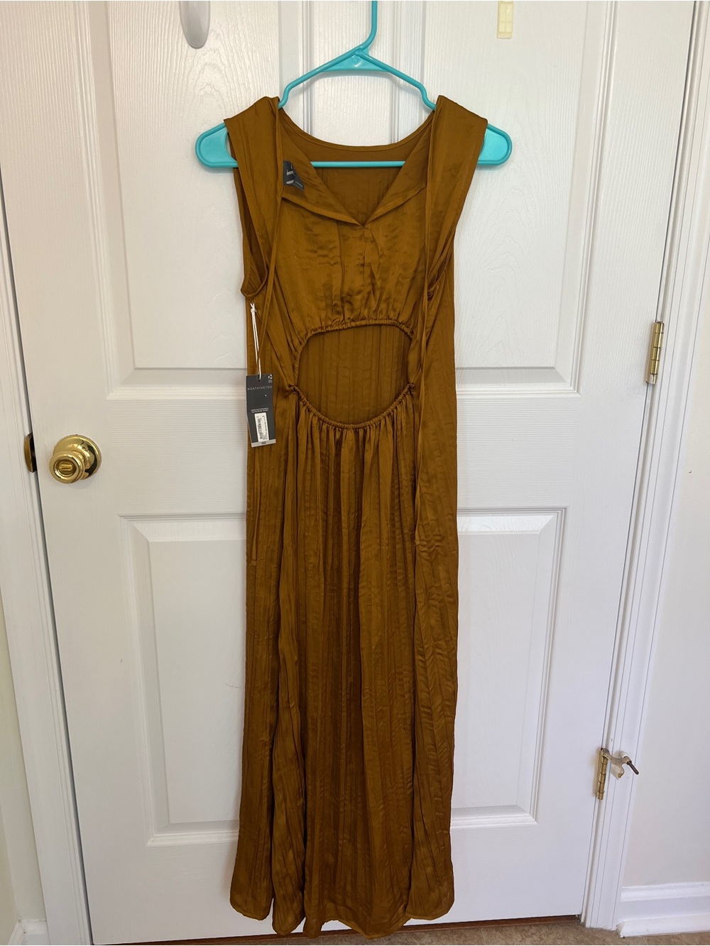 Worthington Sleeveless Maxi Dress in Mustard Brown